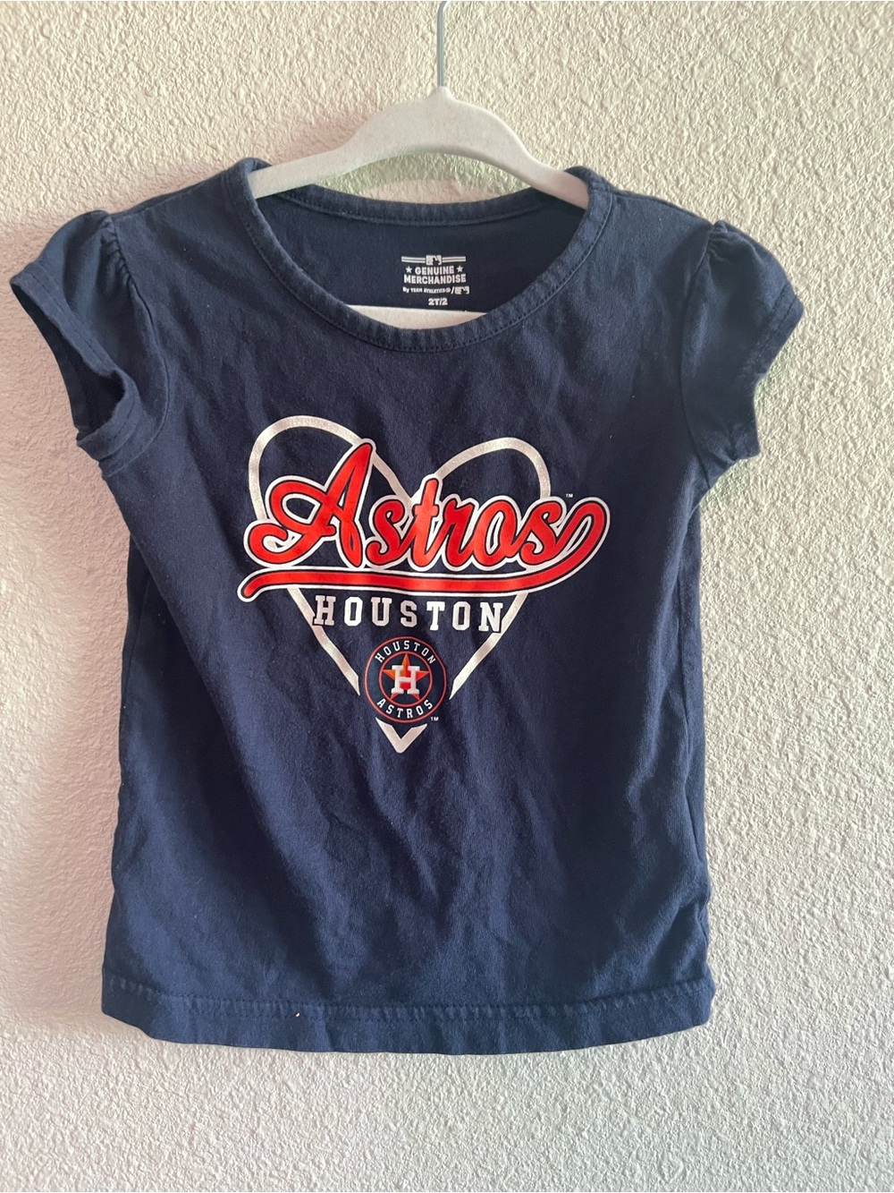 Houston Astros MLB Girls Navy T-Shirt Tee Size 2T Baseball